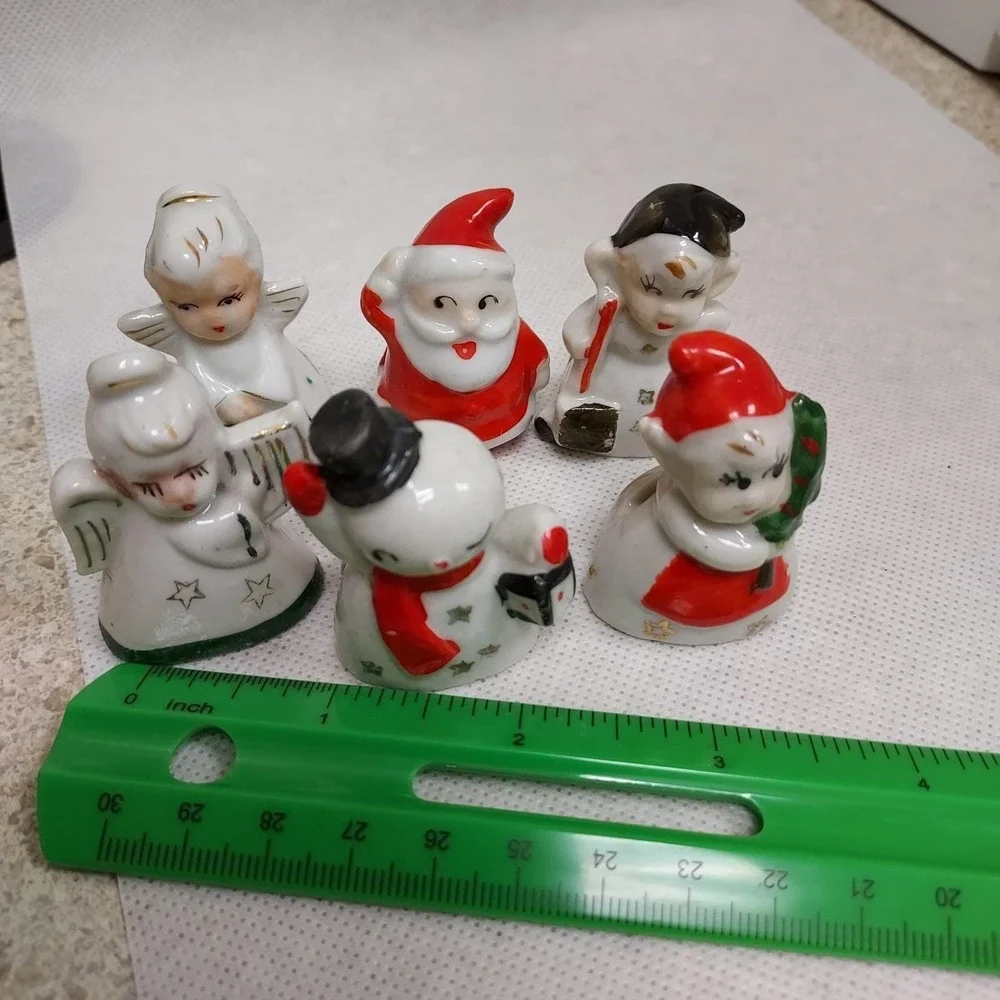 Commodore‎ Vintage 1950'S Japan Christmas Santa Placecard holders #3010 6 pieces